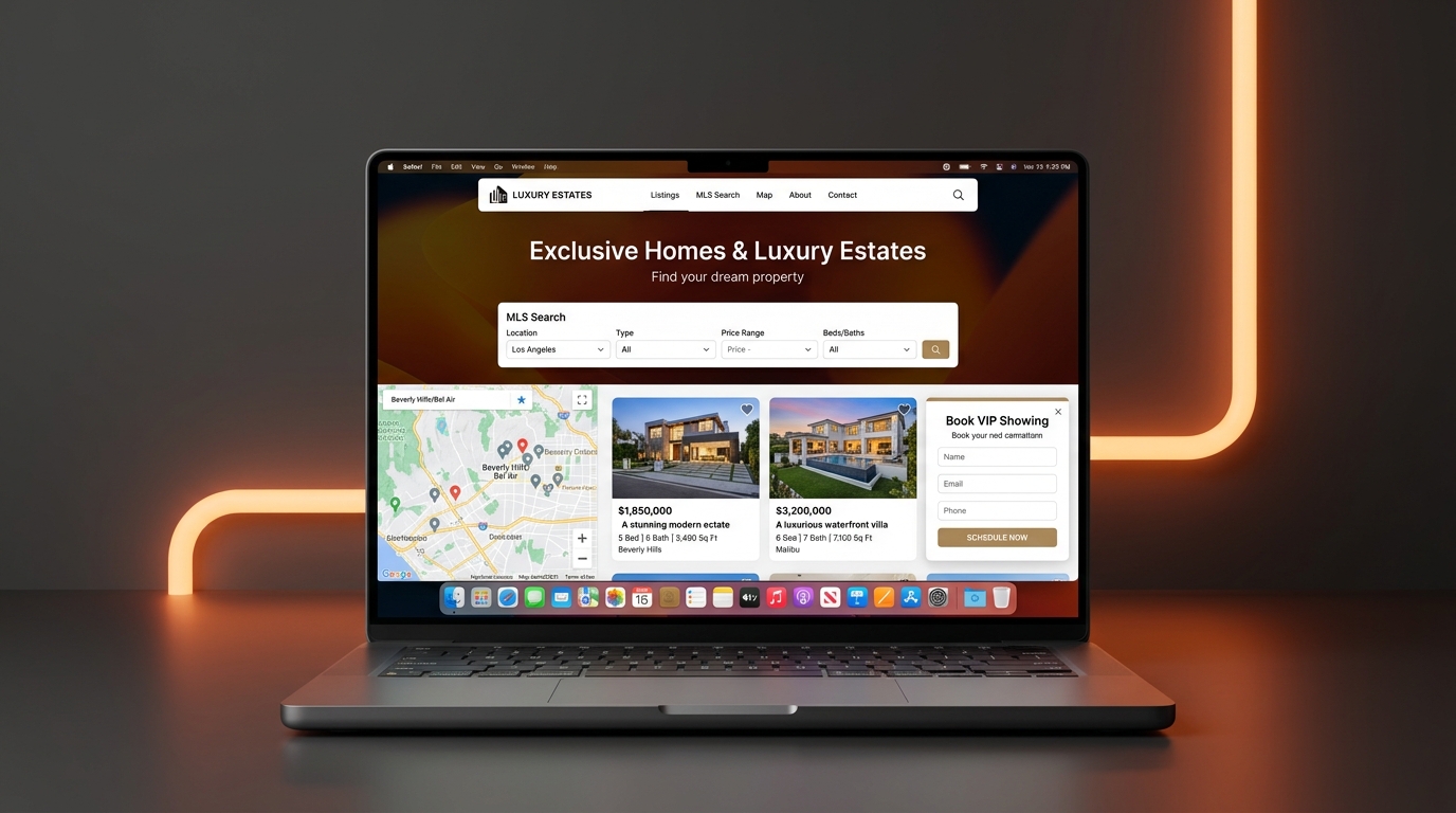 High-Converting Real Estate Agent Website with Live MLS IDX Search and Mobile Lead Capture